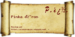 Pinka Áron névjegykártya